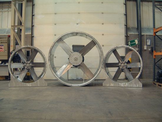 three cased axial fans